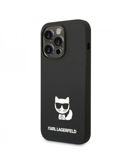 Karl Lagerfeld KLHCP14LSLCTBK iPhone 14 Pro 6.1 &quot;hardcase black / black Silicone Choupette Body