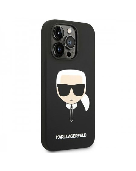 Karl Lagerfeld KLHCP14LSLKHBK iPhone 14 Pro 6.1 &quot;hardcase black / black Silicone Karl`s Head