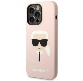 Karl Lagerfeld KLHCP14LSLKHLP iPhone 14 Pro 6.1 &quot;hardcase pink / pink Silicone Karl`s Head