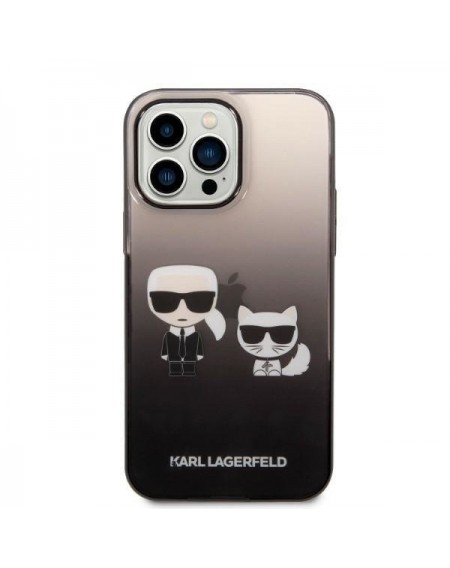Karl Lagerfeld KLHCP14LTGKCK iPhone 14 Pro 6.1 &quot;hardcase black / black Gradient Ikonik Karl &amp; Choupette