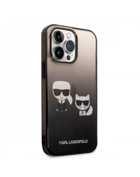 Karl Lagerfeld KLHCP14LTGKCK iPhone 14 Pro 6.1 &quot;hardcase black / black Gradient Ikonik Karl &amp; Choupette