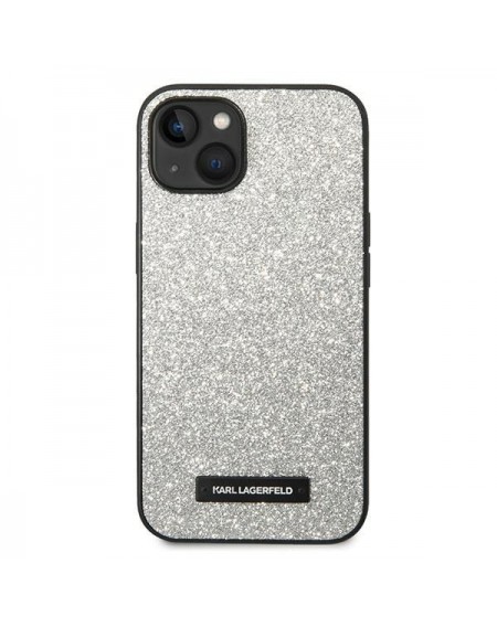Karl Lagerfeld KLHCP14MG2ELS iPhone 14 Plus 6.7 &quot;hardcase silver / silver Glitter Plaque Logo