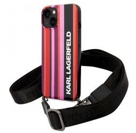 Karl Lagerfeld KLHCP14MSTSTP iPhone 14 Plus 6.7 &quot;hardcase pink / pink Color Stripes Strap