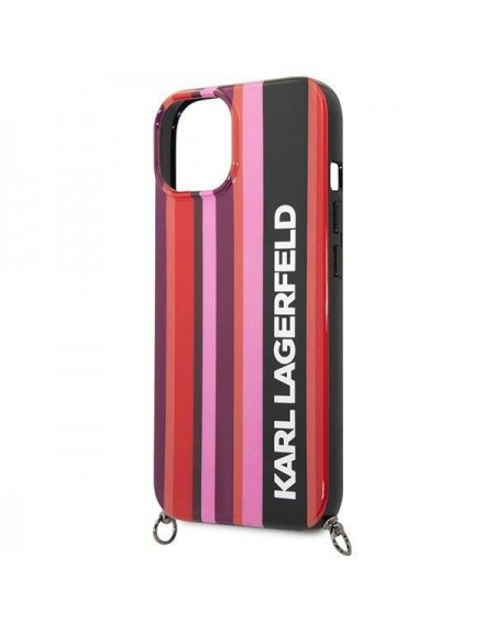 Karl Lagerfeld KLHCP14MSTSTP iPhone 14 Plus 6.7 &quot;hardcase pink / pink Color Stripes Strap