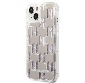 Karl Lagerfeld KLHCP14SLMNMS iPhone 14 6.1 &quot;hardcase silver / silver Liquid Glitter Monogram