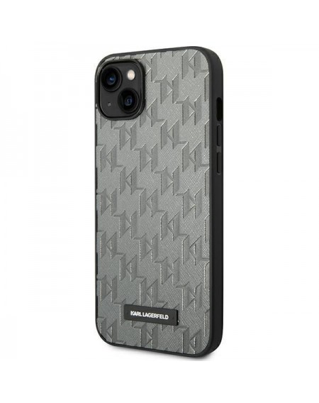 Karl Lagerfeld KLHCP14SSAKLHPG iPhone 14 6.1 &quot;hardcase gray / gray Saffiano Mono Metal Logo