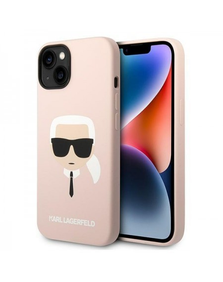 Karl Lagerfeld KLHCP14SSLKHLP iPhone 14 6.1 &quot;hardcase pink / pink Silicone Karl`s Head