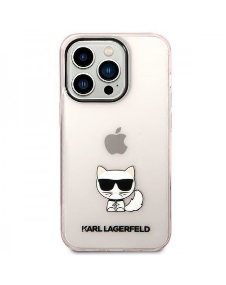 Karl Lagerfeld KLHCP14XCTTRI iPhone 14 Pro Max 6.7 &quot;hardcase pink / pink Transparent Choupette Body