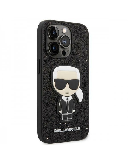 Karl Lagerfeld KLHCP14XGFKPK iPhone 14 Pro Max 6,7 &quot;hardcase black / black Glitter Flakes Ikonik