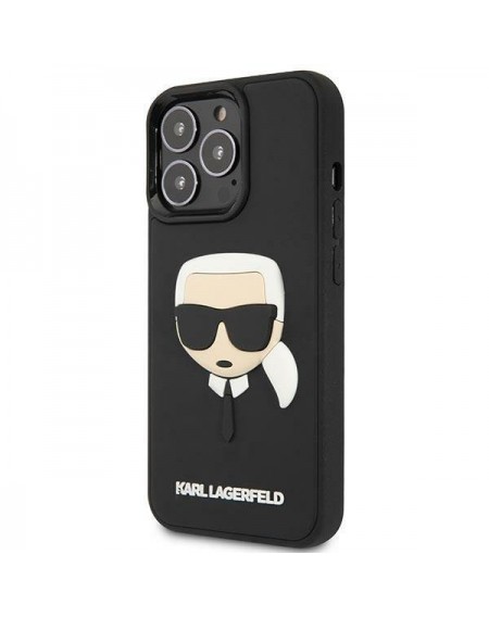 Karl Lagerfeld KLHCP14XKH3DBK iPhone 14 Pro Max 6.7 &quot;black / black hardcase 3D Rubber Karl`s Head