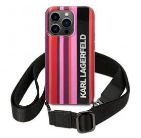 Karl Lagerfeld KLHCP14XSTSTP iPhone 14 Pro Max 6.7 &quot;hardcase pink / pink Color Stripes Strap