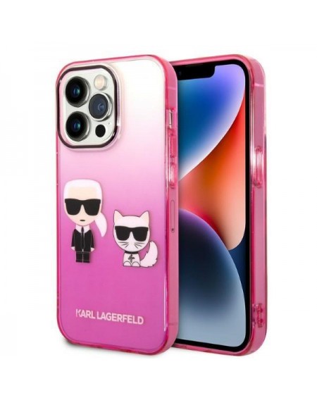Karl Lagerfeld KLHCP14XTGKCP iPhone 14 Pro Max 6.7 &quot;hardcase pink / pink Gradient Ikonik Karl &amp; Choupette