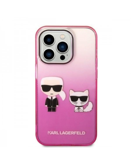 Karl Lagerfeld KLHCP14XTGKCP iPhone 14 Pro Max 6.7 &quot;hardcase pink / pink Gradient Ikonik Karl &amp; Choupette