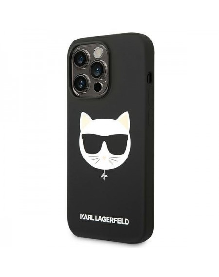 Karl Lagerfeld KLHMP14LSLCHBK iPhone 14 Pro 6.1 &quot;hardcase black / black Silicone Choupette Head Magsafe