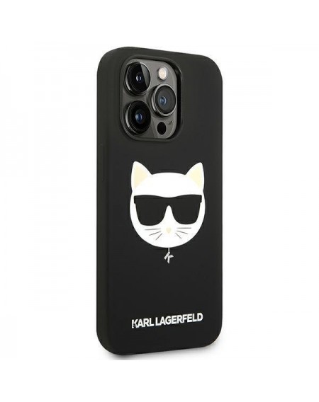Karl Lagerfeld KLHMP14LSLCHBK iPhone 14 Pro 6.1 &quot;hardcase black / black Silicone Choupette Head Magsafe