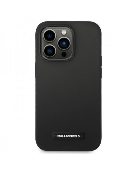 Karl Lagerfeld KLHMP14LSLMP1K iPhone 14 Pro 6,1" hardcase czarny/black Silicone Plaque Magsafe