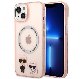 Karl Lagerfeld KLHMP14MHKCP iPhone 14 Plus 6.7 &quot;hardcase pink / pink Karl &amp; Choupette Aluminum Magsafe