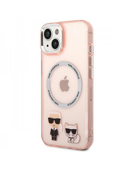 Karl Lagerfeld KLHMP14SHKCP iPhone 14 6.1 &quot;hardcase pink / pink Karl &amp; Choupette Aluminum Magsafe