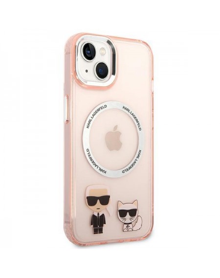 Karl Lagerfeld KLHMP14SHKCP iPhone 14 6.1 &quot;hardcase pink / pink Karl &amp; Choupette Aluminum Magsafe