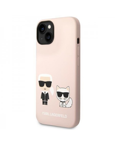 Karl Lagerfeld KLHMP14SSSKCI iPhone 14 6.1 &quot;hardcase light pink / light pink Silicone Karl &amp; Choupette Magsafe