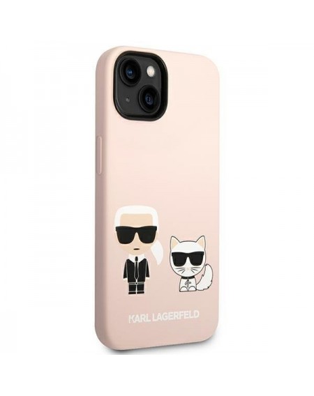 Karl Lagerfeld KLHMP14SSSKCI iPhone 14 6.1 &quot;hardcase light pink / light pink Silicone Karl &amp; Choupette Magsafe