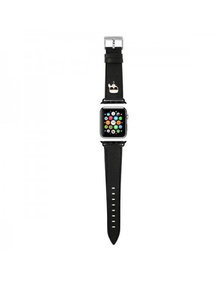 Karl Lagerfeld KLAWLOKHK Apple Watch 42/44 / 45mm black / black strap Saffiano Karl Heads