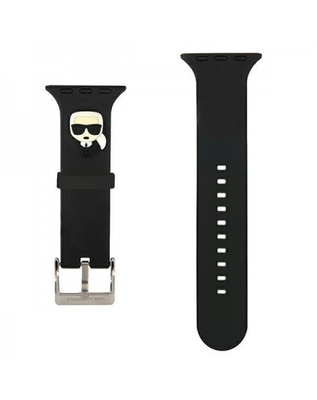 Karl Lagerfeld KLAWLSLKK Apple Watch Strap 42/44 / 45mm black / black strap Silicone Karl Heads