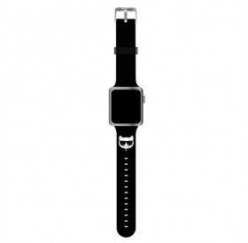 Karl Lagerfeld KLAWMSLCK Apple Watch Strap 38/40 / 41mm black / black strap Silicone Choupette Heads
