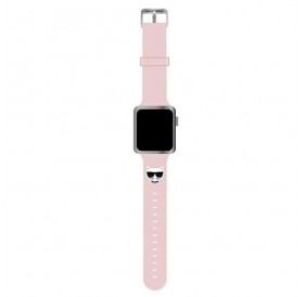 Karl Lagerfeld KLAWMSLCP Apple Watch Strap 38/40 / 41mm pink / pink strap Silicone Choupette Heads
