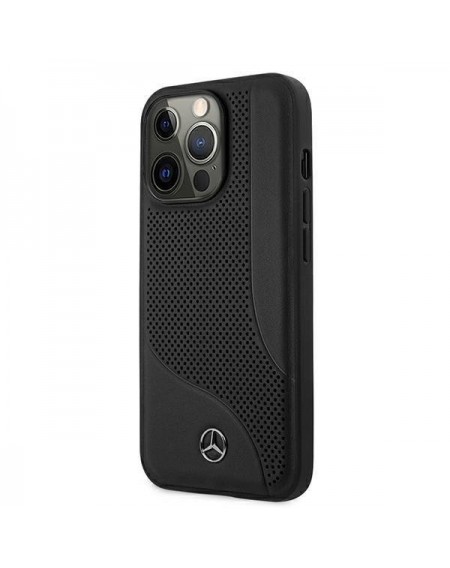 Mercedes MEHCP13LCDOBK iPhone 13 Pro / 13 6,1" czarny/black hardcase Leather Perforated Area