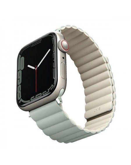 UNIQ pasek Revix Apple Watch Series 4/5/6/7/8/SE/SE2 38/40/41mm. Reversible Magnetic zielony-beżowy/sage-beige
