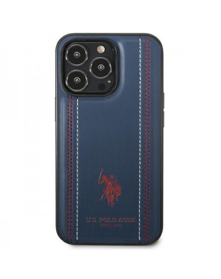 US Polo USHCP14LPFAV iPhone 14 Pro 6.1 &quot;navy blue / navy blue Leather Stitch