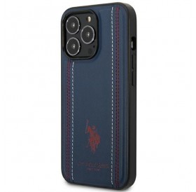 US Polo USHCP14XPFAV iPhone 14 Pro Max 6.7 &quot;navy blue Leather Stitch