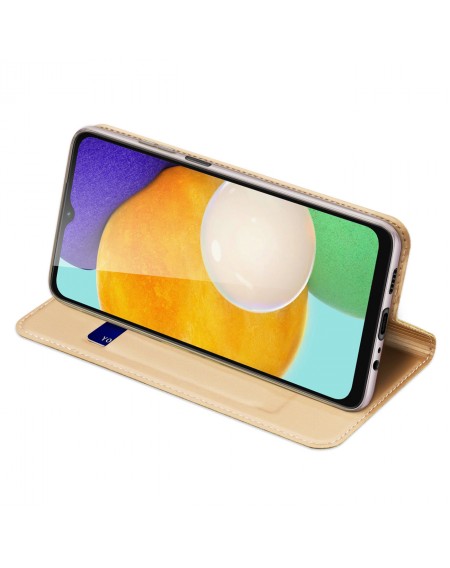 Dux Ducis Skin Pro Case for Samsung Galaxy A14 5G Flip Card Wallet Stand Gold