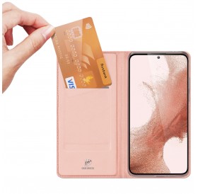 Dux Ducis Skin Pro Case for Samsung Galaxy S23 Flip Card Wallet Stand Pink