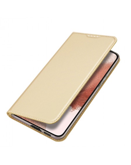 Dux Ducis Skin Pro Case for Samsung Galaxy S23+ Flip Card Wallet Stand Gold