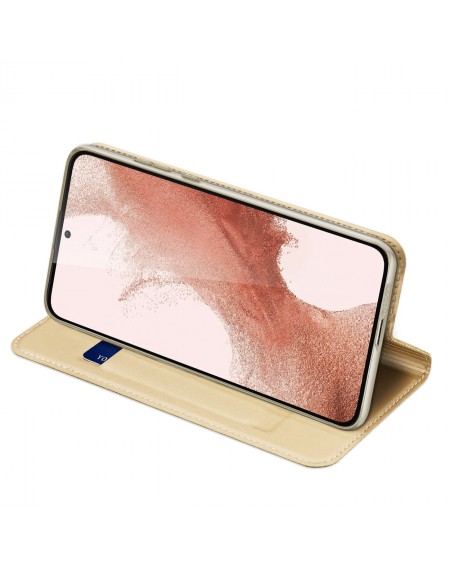 Dux Ducis Skin Pro Case for Samsung Galaxy S23+ Flip Card Wallet Stand Gold