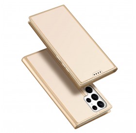 Dux Ducis Skin Pro Case For Samsung Galaxy S23 Ultra Flip Card Wallet Stand Gold