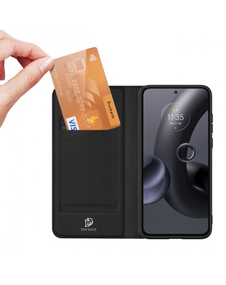 Dux Ducis Skin Pro case for Motorola Edge 30 Neo flip cover card wallet stand black