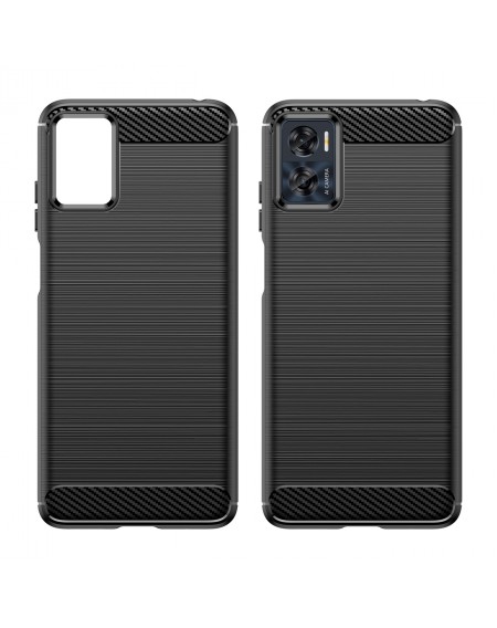 Carbon Case for Motorola Moto E22 / Moto E22i flexible silicone carbon cover black