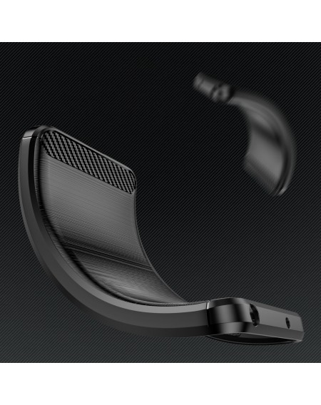 Carbon Case for Motorola Moto G72 flexible silicone carbon cover black