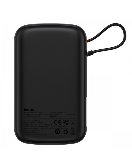 Baseus Qpow Digital Display powerbank with fast charging 10000mAh 22.5W QC/PD/SCP/FCP with built-in USB-C cable black