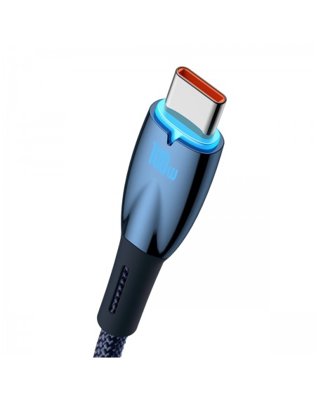 Baseus Glimmer Series Fast Charging Cable USB-A - USB-C 100W 480Mbps 2m blue