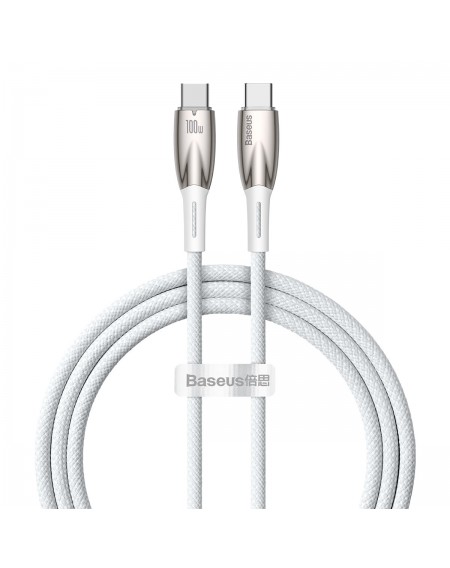 Baseus Glimmer Series cable with fast charging USB-C 480Mb/s PD 100W 1m white