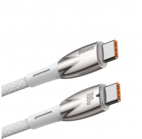 Baseus Glimmer Series cable with fast charging USB-C 480Mb/s PD 100W 1m white