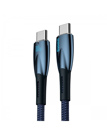 Baseus Glimmer Series cable with fast charging USB-C 480Mb/s PD 100W 2m blue