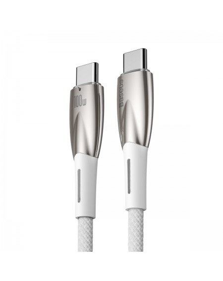 Baseus Glimmer Series cable with fast charging USB-C 480Mb/s PD 100W 2m white
