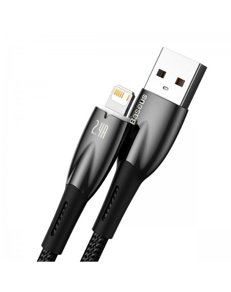 Baseus Glimmer Series cable with fast charging USB-A - Lightning 480Mb/s 2.4A 2m black