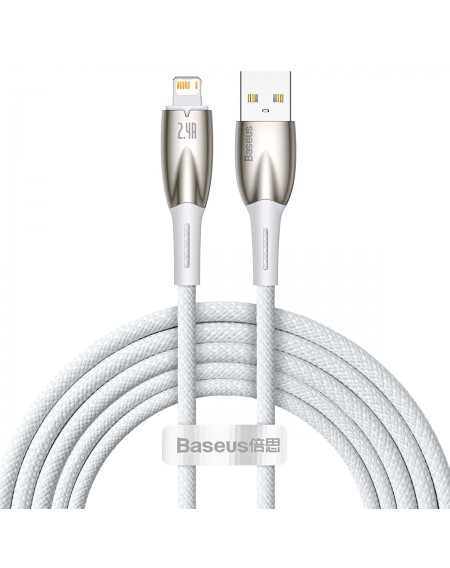 Baseus Glimmer Series cable with fast charging USB-A - Lightning 480Mb/s 2.4A 2m white