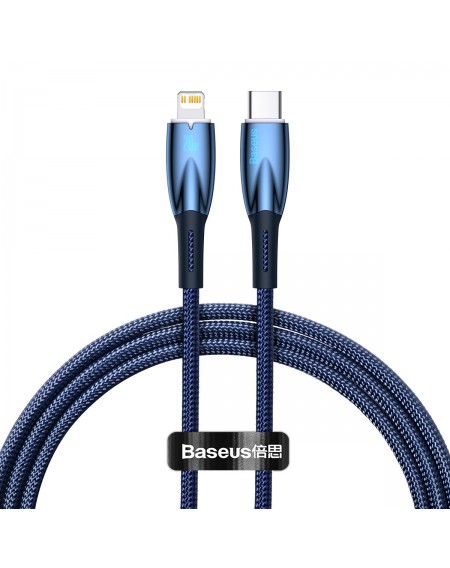 Baseus Glimmer Series fast charging cable USB-C - Lightning 20W 480Mbps 1m blue